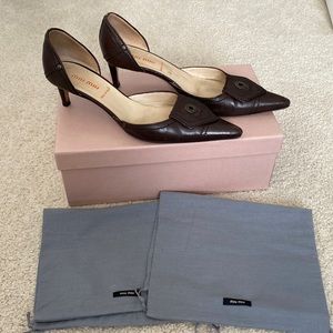 Brown pointed toe Miu Miu heels